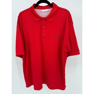 Columbia Mens Red PFG Polo Shirt Performance Quick Dry Size XL
